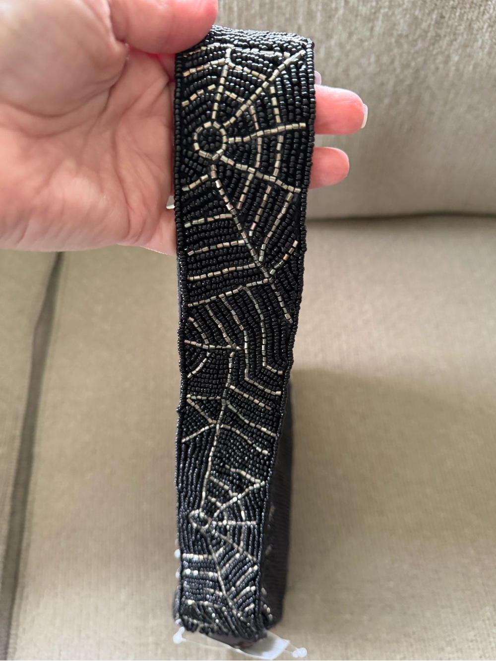 Sol And Mer Beaded Ghost Halloween Shoulder Bag Purse - Picture 7 of 10